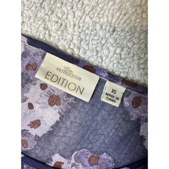 Erin Fetherston Sheer Purple Blouse Dolman Sleeves Sz XS - Picture 5 of 7